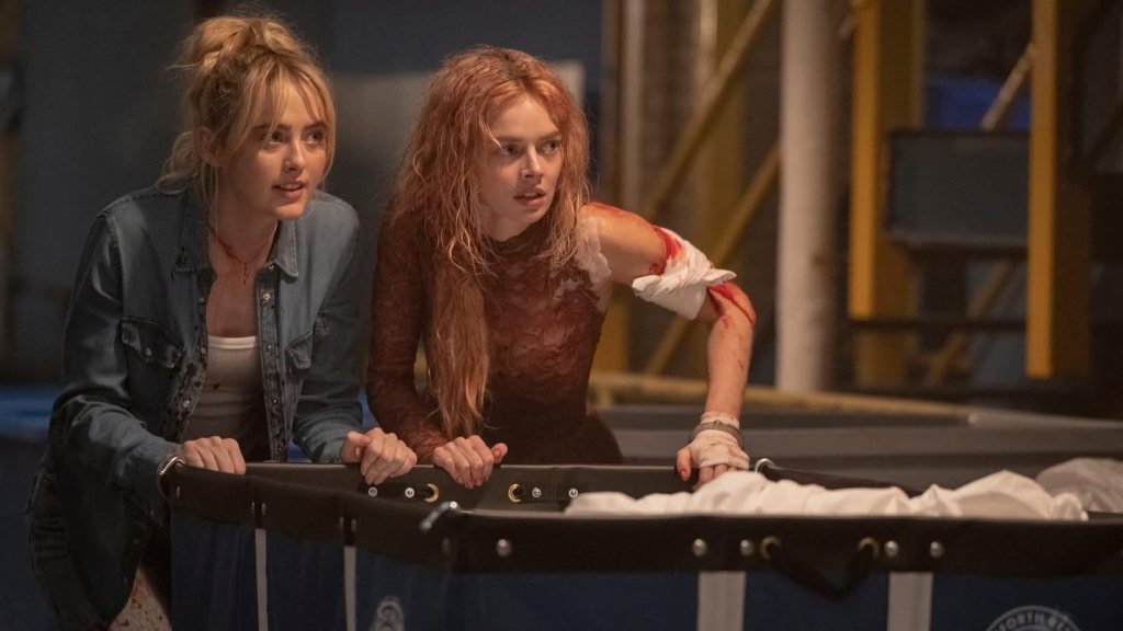 Kathryn Newton and Samara Weaving in 'Ready of Not 2: Here I Come' (Photo courtesy of Searchlight)